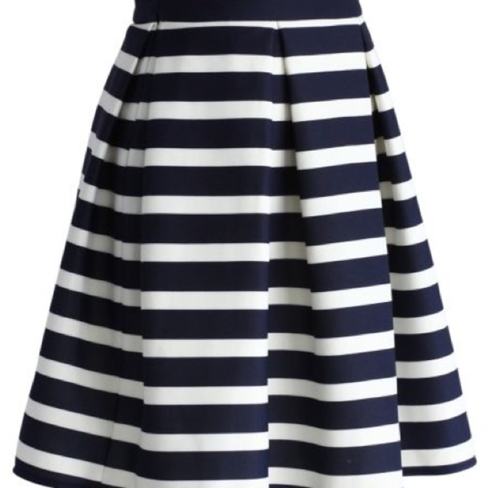 Chicwish Black & White Striped Circle Skirt - Picture 3 of 11